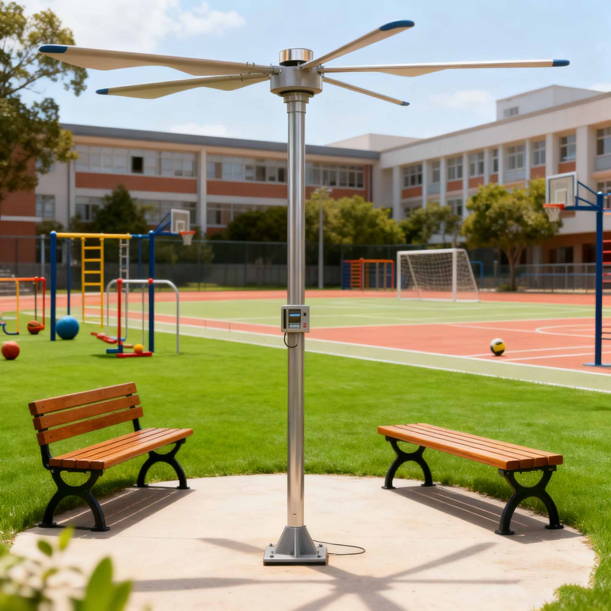 Aolan 3m 5m 7.3m Low Noise Energy Saving Aluminum Blade Electric HVLS Floor Stand Pole Fan Cooling Fan - アオラン