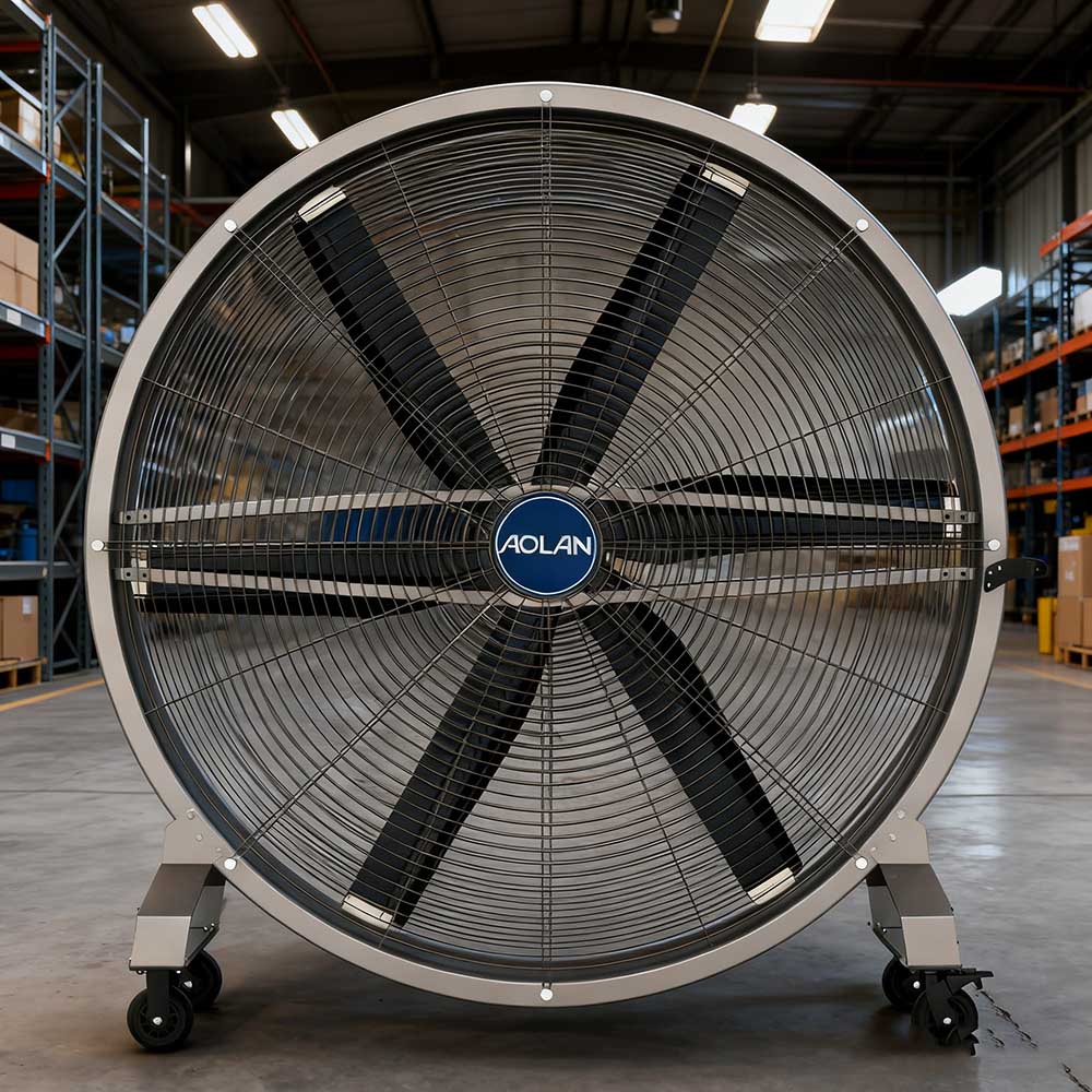 1.2m 1.5m 2m HVLS Industrial Pedestal Fan Floor Fan Portable Quiet Metal PMSM Motor 3 Years Warranty Gym Factory - アオラン